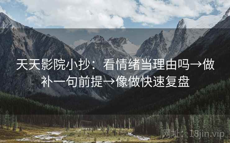 天天影院小抄：看情绪当理由吗→做补一句前提→像做快速复盘