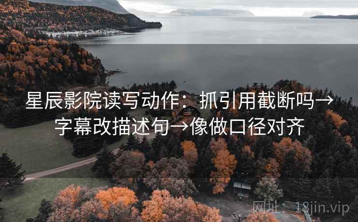 星辰影院读写动作：抓引用截断吗→字幕改描述句→像做口径对齐