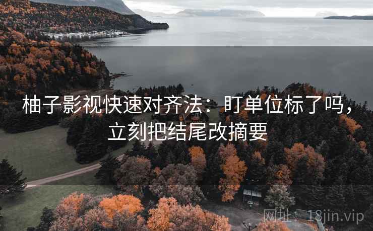 柚子影视快速对齐法：盯单位标了吗，立刻把结尾改摘要