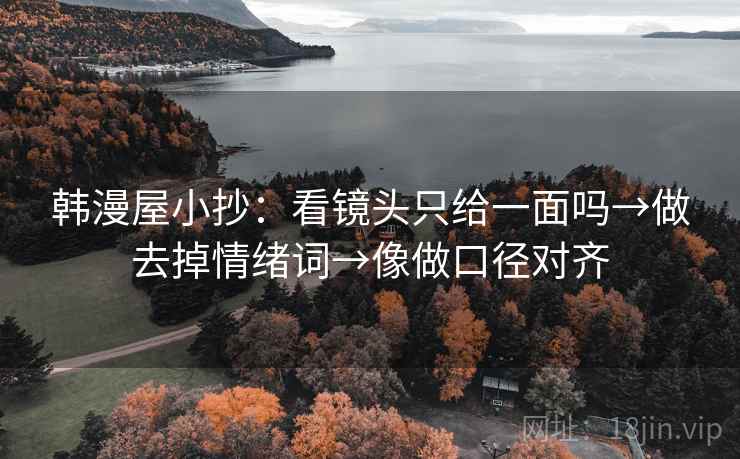 韩漫屋小抄：看镜头只给一面吗→做去掉情绪词→像做口径对齐