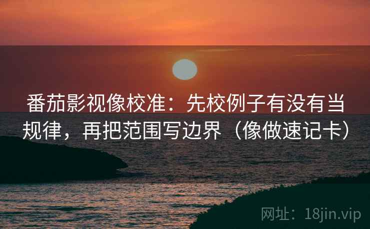 番茄影视像校准：先校例子有没有当规律，再把范围写边界（像做速记卡）