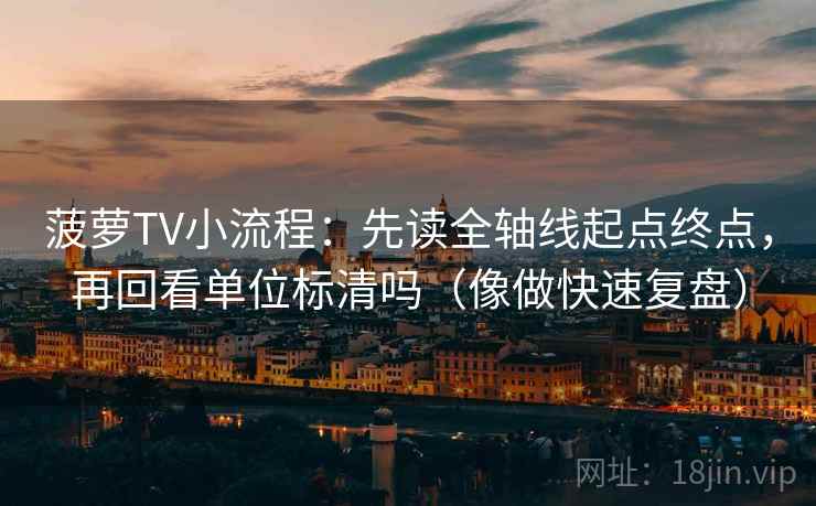 菠萝TV小流程：先读全轴线起点终点，再回看单位标清吗（像做快速复盘）
