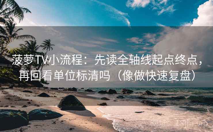 菠萝TV小流程：先读全轴线起点终点，再回看单位标清吗（像做快速复盘）